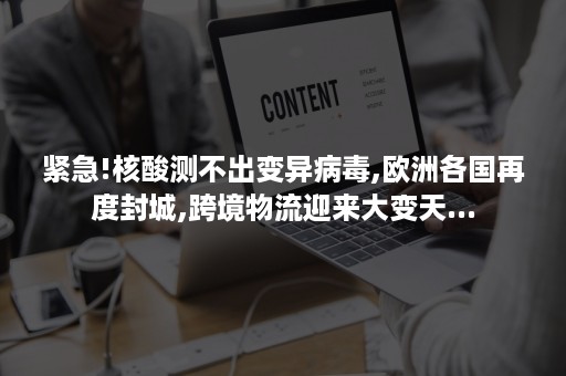 紧急!核酸测不出变异病毒,欧洲各国再度封城,跨境物流迎来大变天...