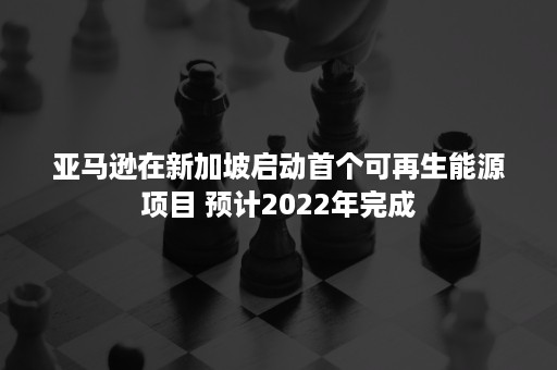 亚马逊在新加坡启动首个可再生能源项目 预计2022年完成