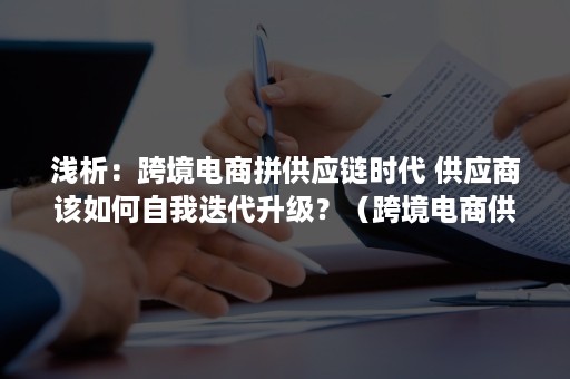 浅析：跨境电商拼供应链时代 供应商该如何自我迭代升级？（跨境电商供应链分析）