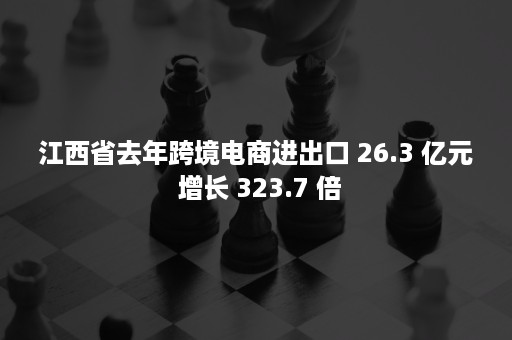 江西省去年跨境电商进出口 26.3 亿元 增长 323.7 倍