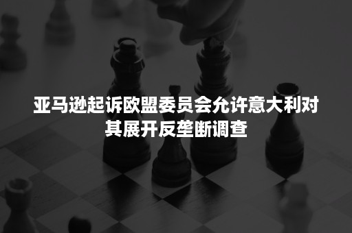 亚马逊起诉欧盟委员会允许意大利对其展开反垄断调查