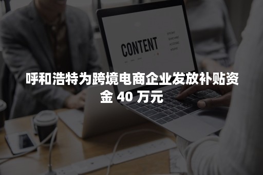 呼和浩特为跨境电商企业发放补贴资金 40 万元