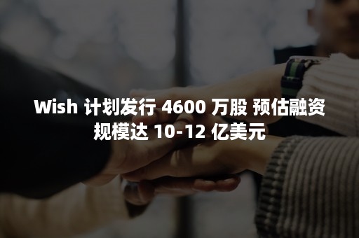 Wish 计划发行 4600 万股 预估融资规模达 10-12 亿美元