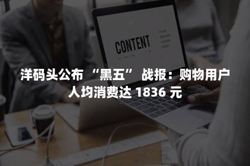 洋码头公布 “黑五” 战报：购物用户人均消费达 1836 元