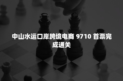 中山水运口岸跨境电商 9710 首票完成通关