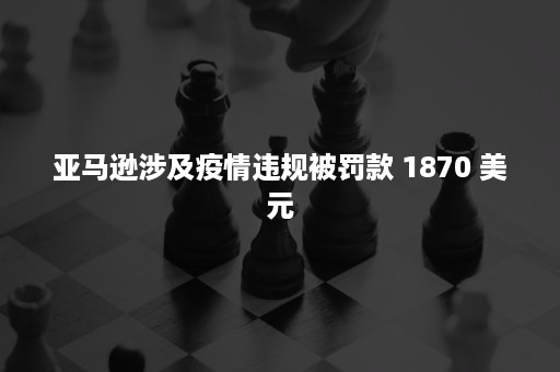 亚马逊涉及疫情违规被罚款 1870 美元