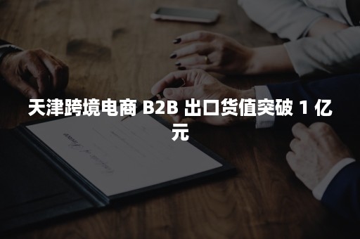 天津跨境电商 B2B 出口货值突破 1 亿元