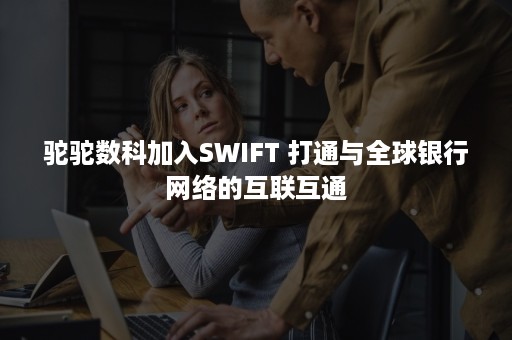 驼驼数科加入SWIFT 打通与全球银行网络的互联互通