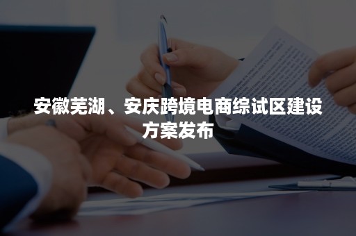 安徽芜湖、安庆跨境电商综试区建设方案发布