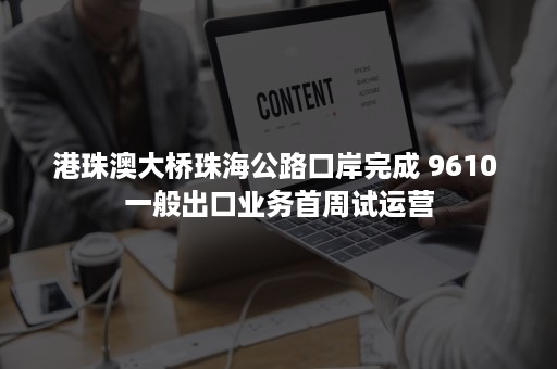 港珠澳大桥珠海公路口岸完成 9610 一般出口业务首周试运营