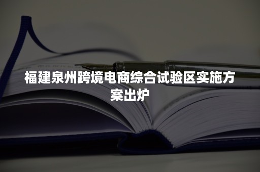 福建泉州跨境电商综合试验区实施方案出炉