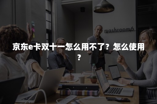 京东e卡双十一怎么用不了？怎么使用？