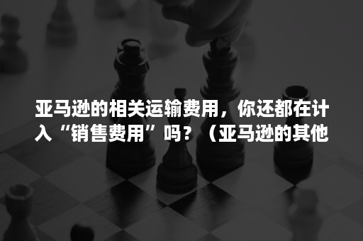 亚马逊的相关运输费用，你还都在计入“销售费用”吗？（亚马逊的其他费用是什么）