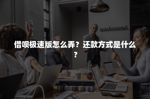 借呗极速版怎么弄？还款方式是什么？