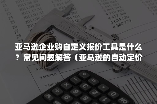 亚马逊企业购自定义报价工具是什么？常见问题解答（亚马逊的自动定价）