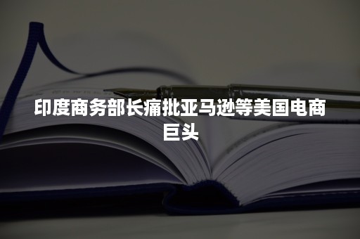 印度商务部长痛批亚马逊等美国电商巨头