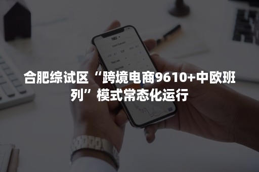 合肥综试区“跨境电商9610+中欧班列”模式常态化运行