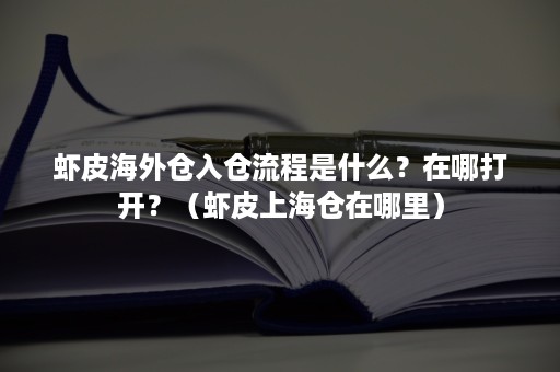 虾皮海外仓入仓流程是什么？在哪打开？（虾皮上海仓在哪里）