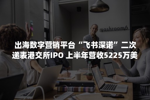 出海数字营销平台“飞书深诺”二次递表港交所IPO 上半年营收5225万美元