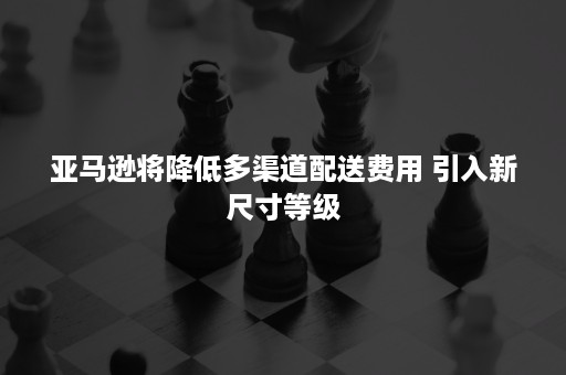 亚马逊将降低多渠道配送费用 引入新尺寸等级