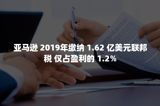 亚马逊 2019年缴纳 1.62 亿美元联邦税 仅占盈利的 1.2%