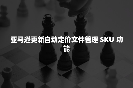 亚马逊更新自动定价文件管理 SKU 功能