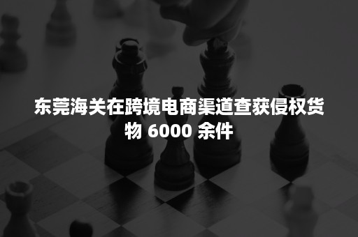 东莞海关在跨境电商渠道查获侵权货物 6000 余件