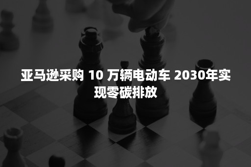 亚马逊采购 10 万辆电动车 2030年实现零碳排放