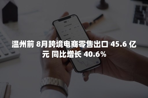 温州前 8月跨境电商零售出口 45.6 亿元 同比增长 40.6%