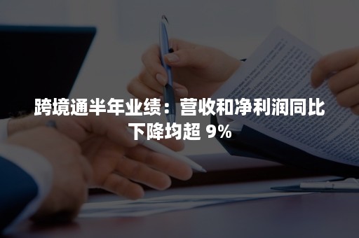 跨境通半年业绩：营收和净利润同比下降均超 9%