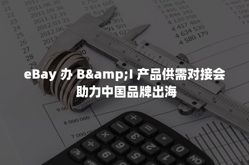 eBay 办 B&I 产品供需对接会 助力中国品牌出海