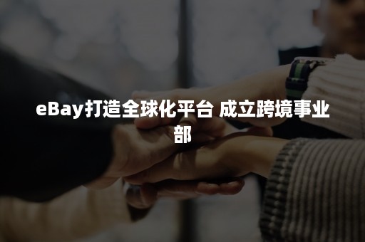 eBay打造全球化平台 成立跨境事业部