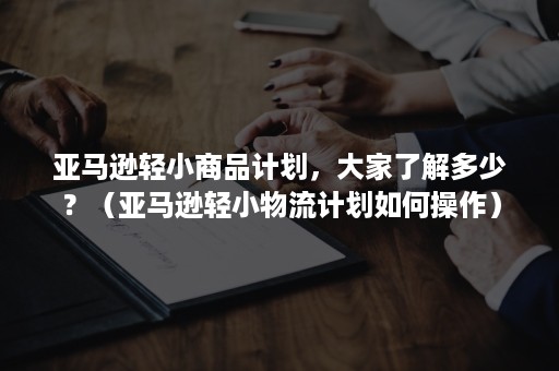 亚马逊轻小商品计划，大家了解多少？（亚马逊轻小物流计划如何操作）