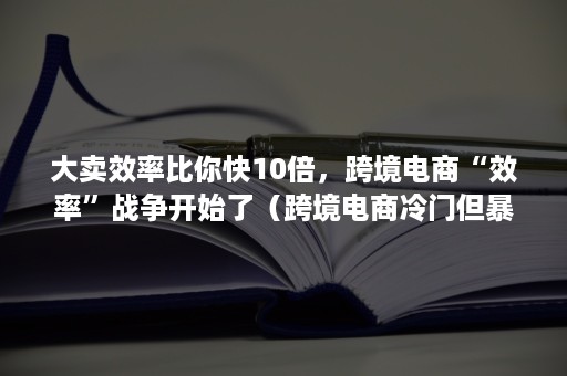 大卖效率比你快10倍，跨境电商“效率”战争开始了（跨境电商冷门但暴利的产品）