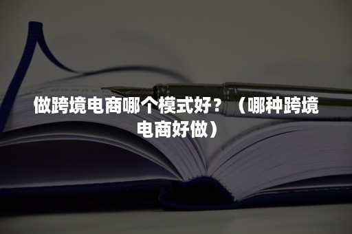 做跨境电商哪个模式好？（哪种跨境电商好做）