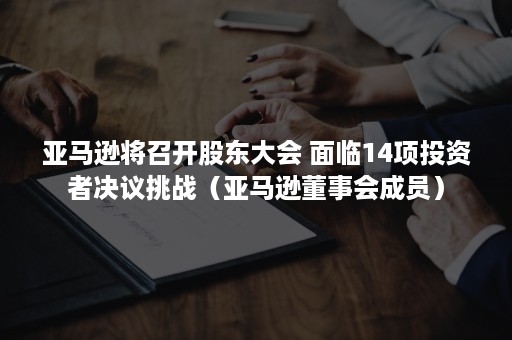 亚马逊将召开股东大会 面临14项投资者决议挑战（亚马逊董事会成员）