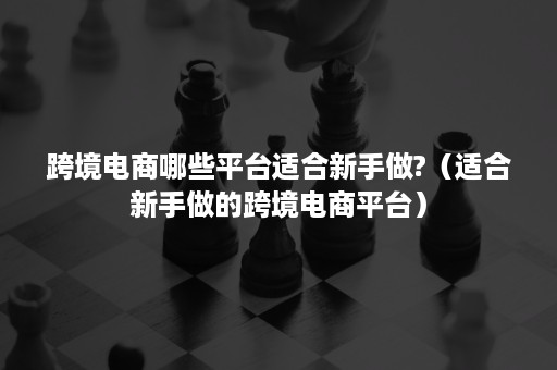 跨境电商哪些平台适合新手做?（适合新手做的跨境电商平台）