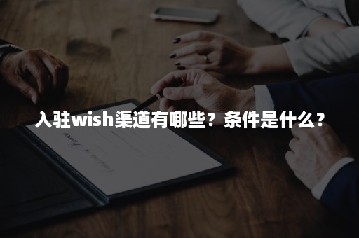 入驻wish渠道有哪些？条件是什么？