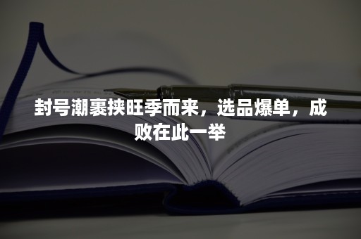 封号潮裹挟旺季而来，选品爆单，成败在此一举