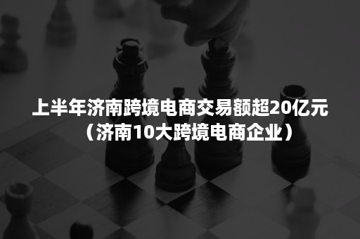 上半年济南跨境电商交易额超20亿元（济南10大跨境电商企业）