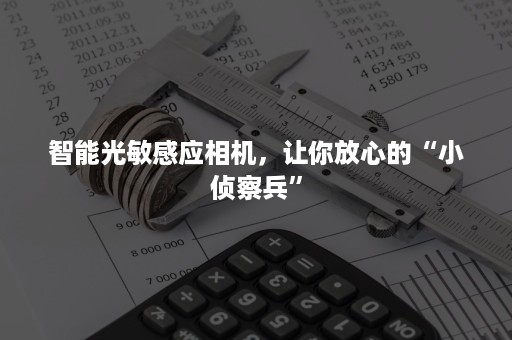 智能光敏感应相机，让你放心的“小侦察兵”