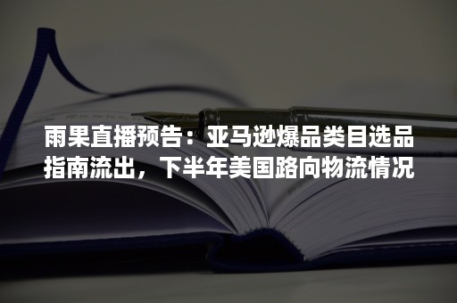 雨果直播预告：亚马逊爆品类目选品指南流出，下半年美国路向物流情况神预测