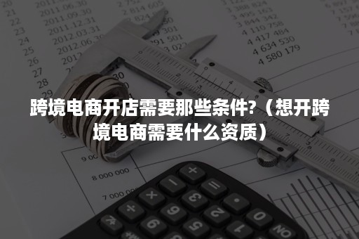 跨境电商开店需要那些条件?（想开跨境电商需要什么资质）