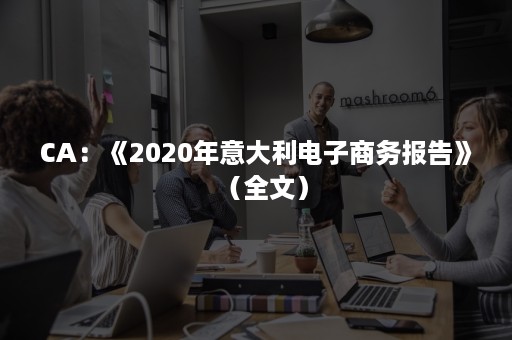 CA：《2020年意大利电子商务报告》（全文）