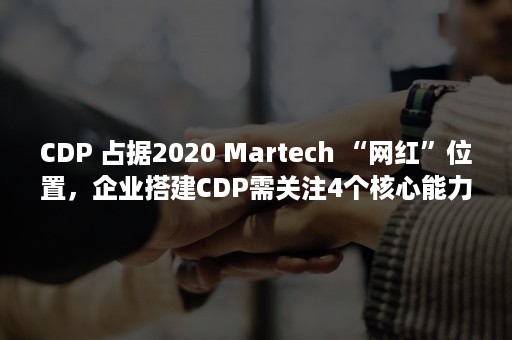 CDP 占据2020 Martech “网红”位置，企业搭建CDP需关注4个核心能力​