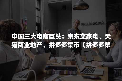 中国三大电商巨头：京东交家电、天猫商业地产、拼多多集市（拼多多第三大电商）