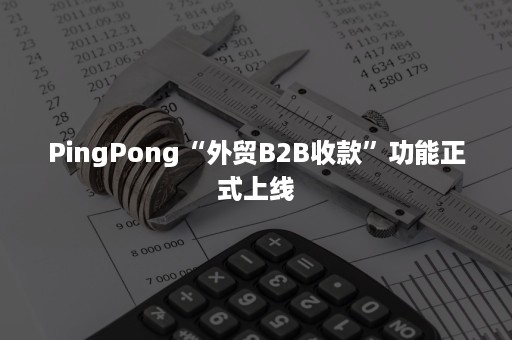 PingPong“外贸B2B收款”功能正式上线
