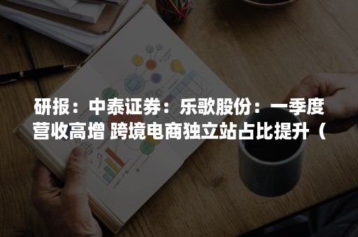 研报：中泰证券：乐歌股份：一季度营收高增 跨境电商独立站占比提升（乐歌股份业绩预告）