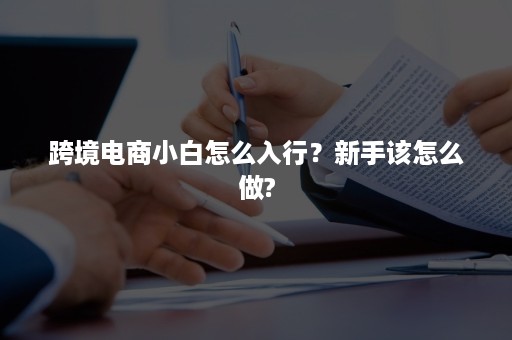 跨境电商小白怎么入行？新手该怎么做?