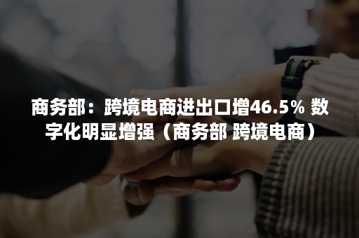 商务部：跨境电商进出口增46.5% 数字化明显增强（商务部 跨境电商）